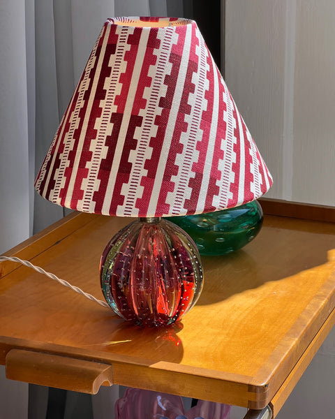 Vintage cranberry Murano table lamp (incl. lampshade)