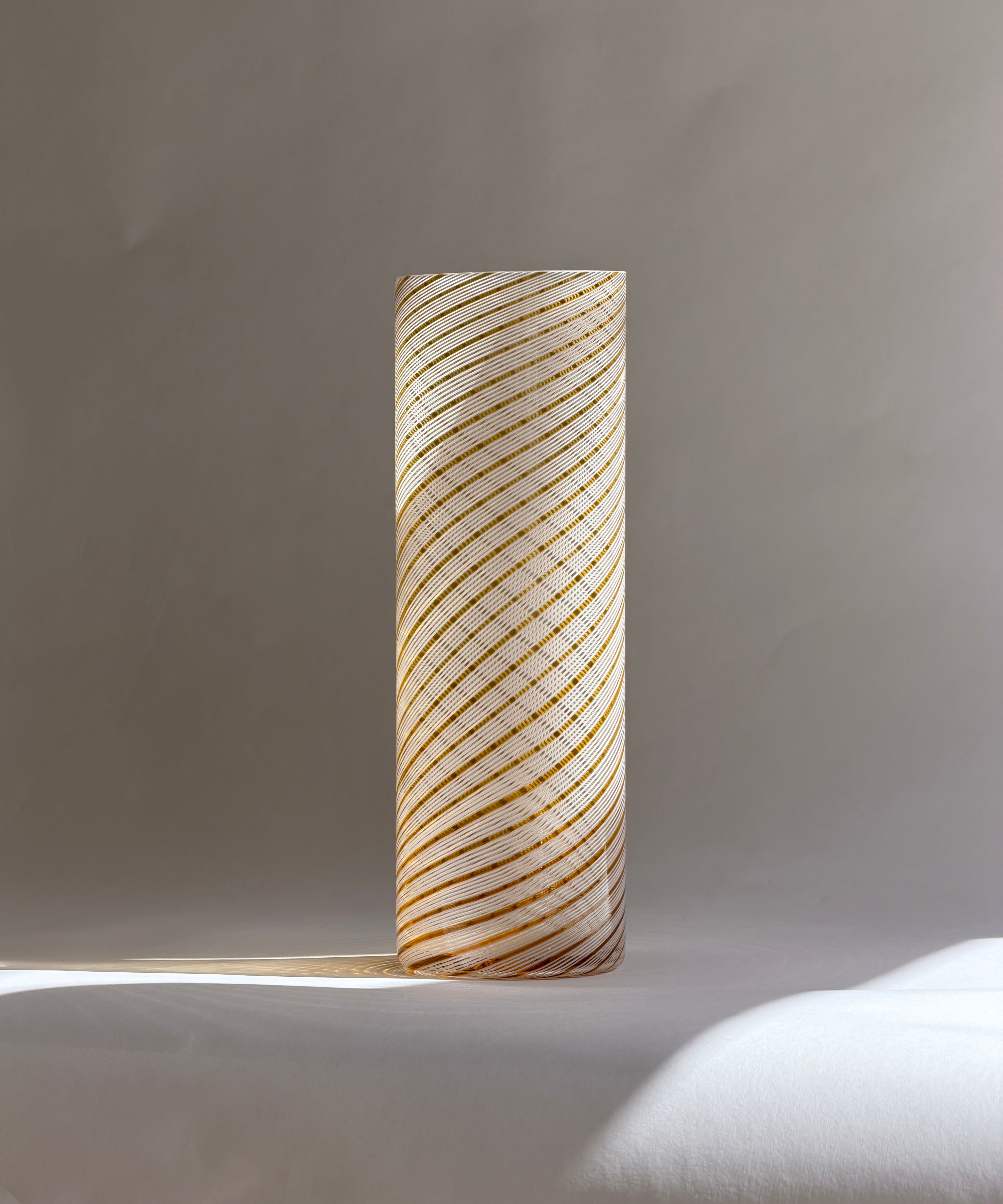 Vintage golden / white swirl Murano vase
