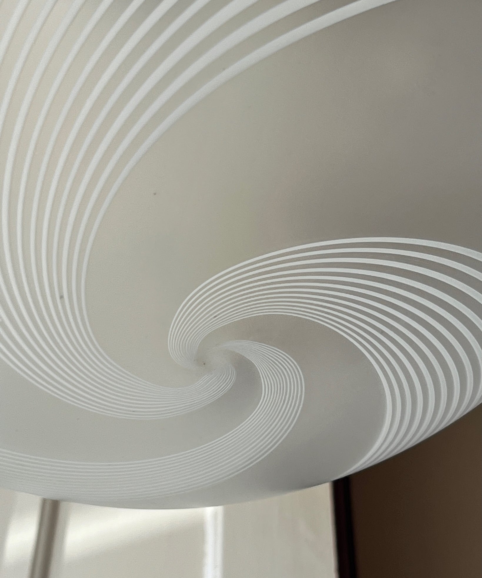 Vintage white / blured swirl Murano ceiling lamp (D45)