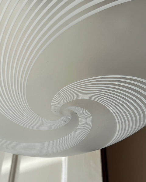 Vintage white / blured swirl Murano ceiling lamp (D45)