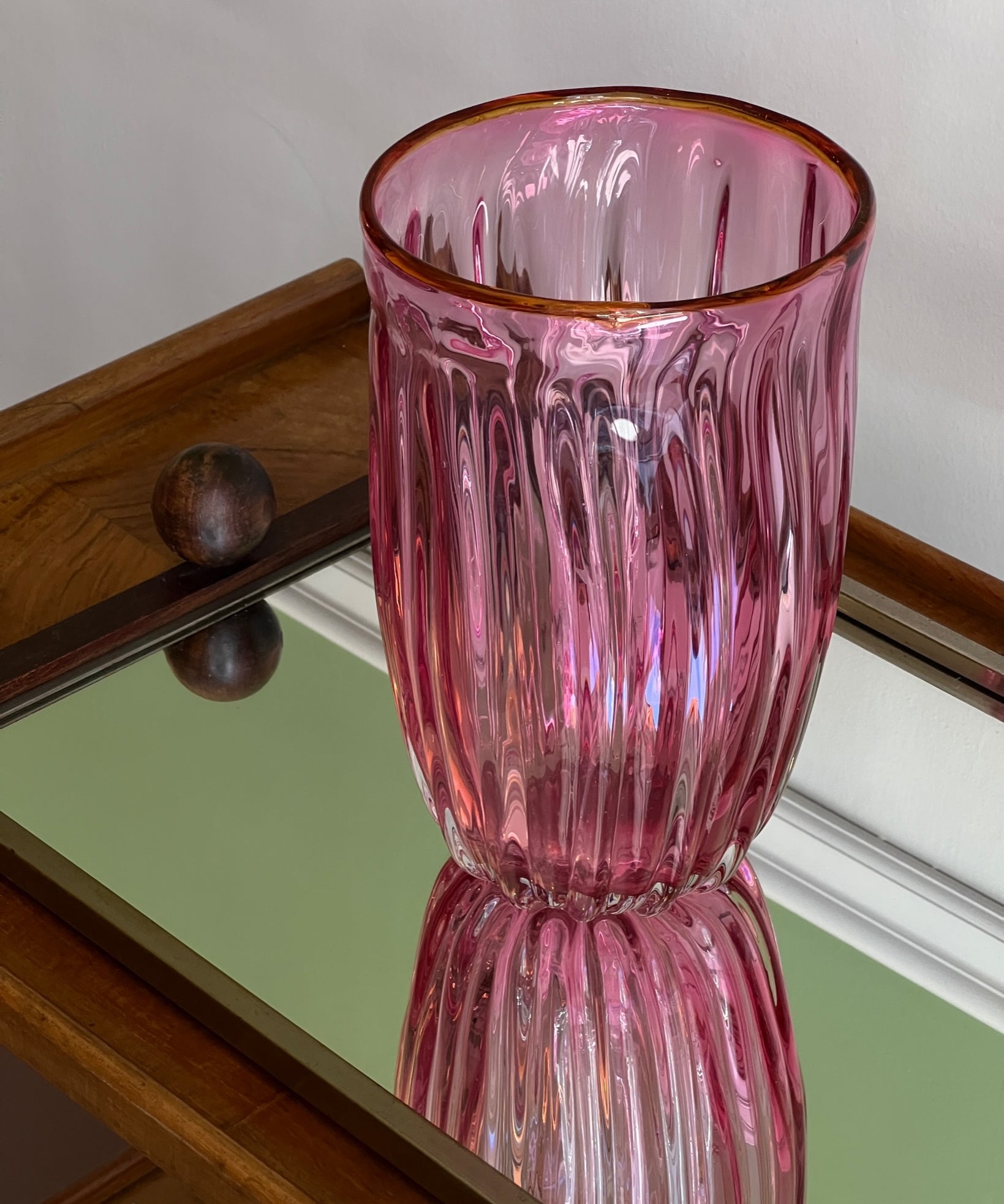 Vintage pink Murano vase