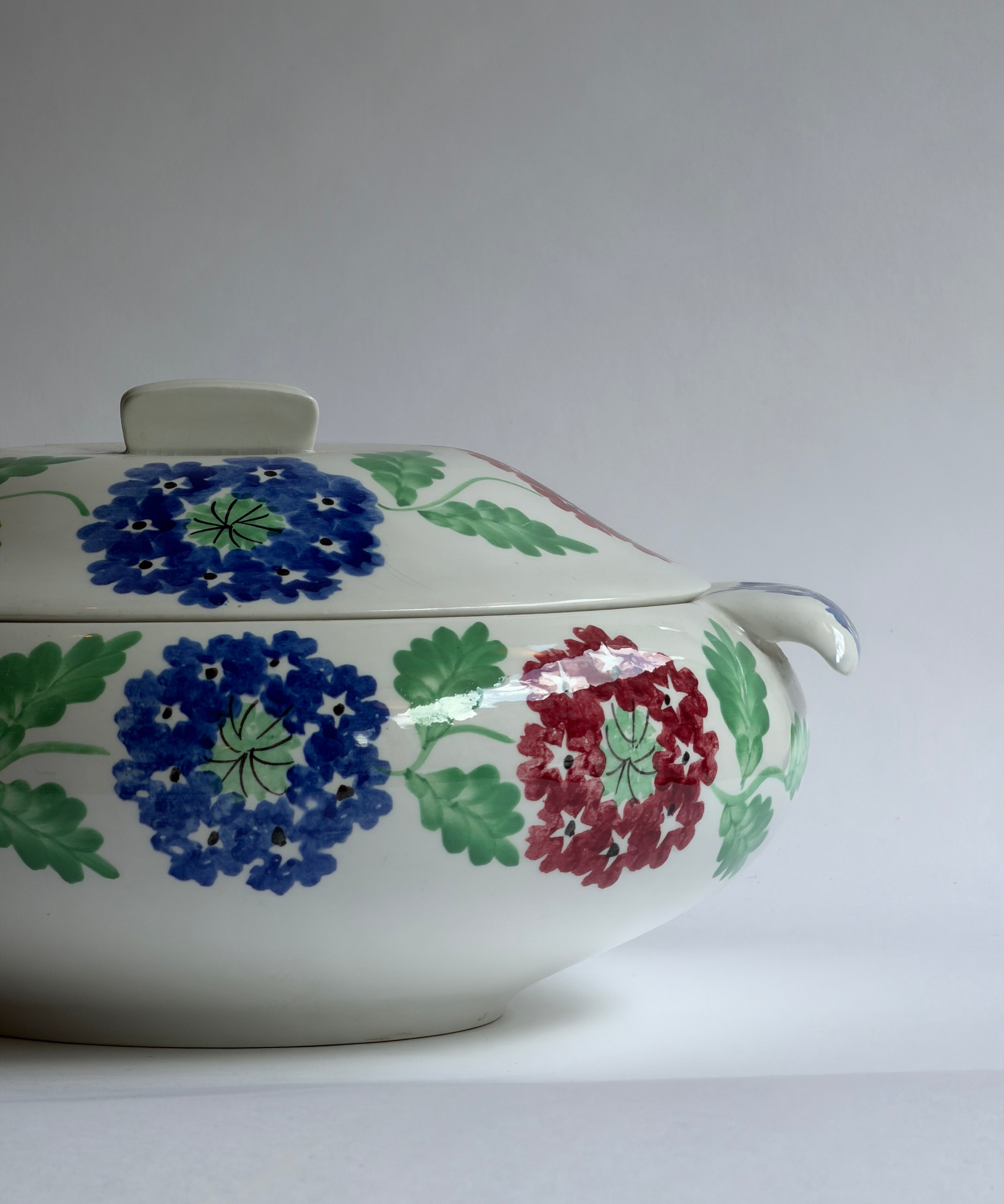 Vintage floral ceramic soup bowl by Richard Ginori