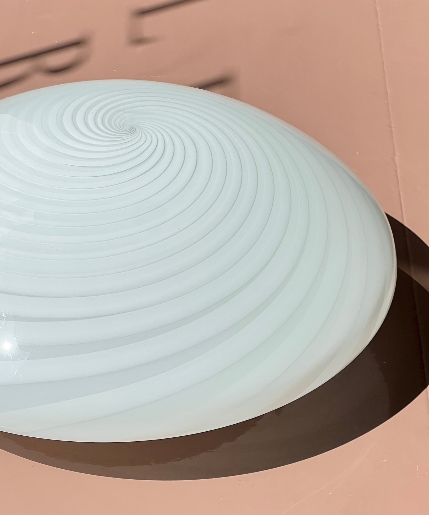 Vintage Murano white swirl ceiling/wall lamp (D38)
