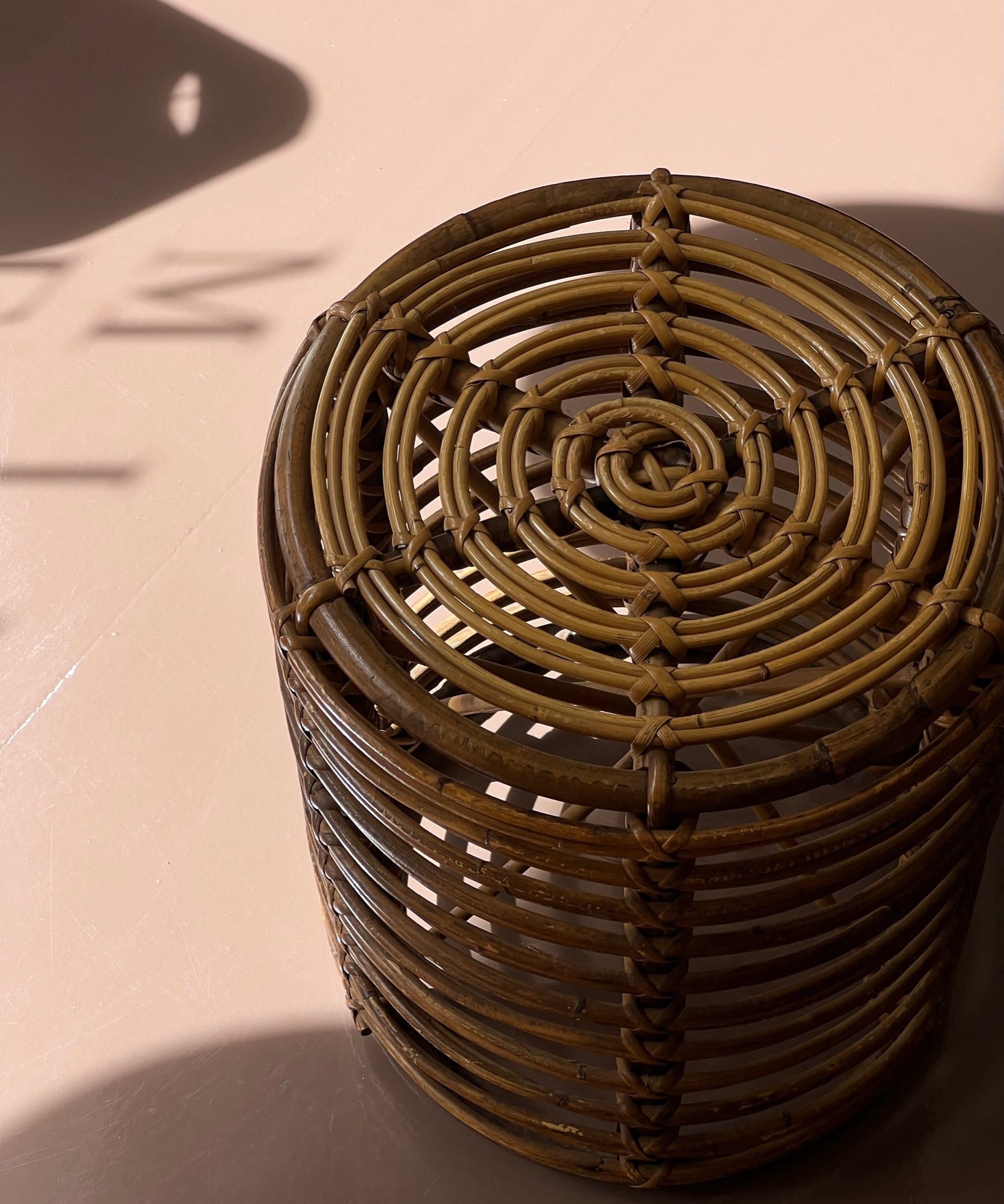 Vintage rattan stool