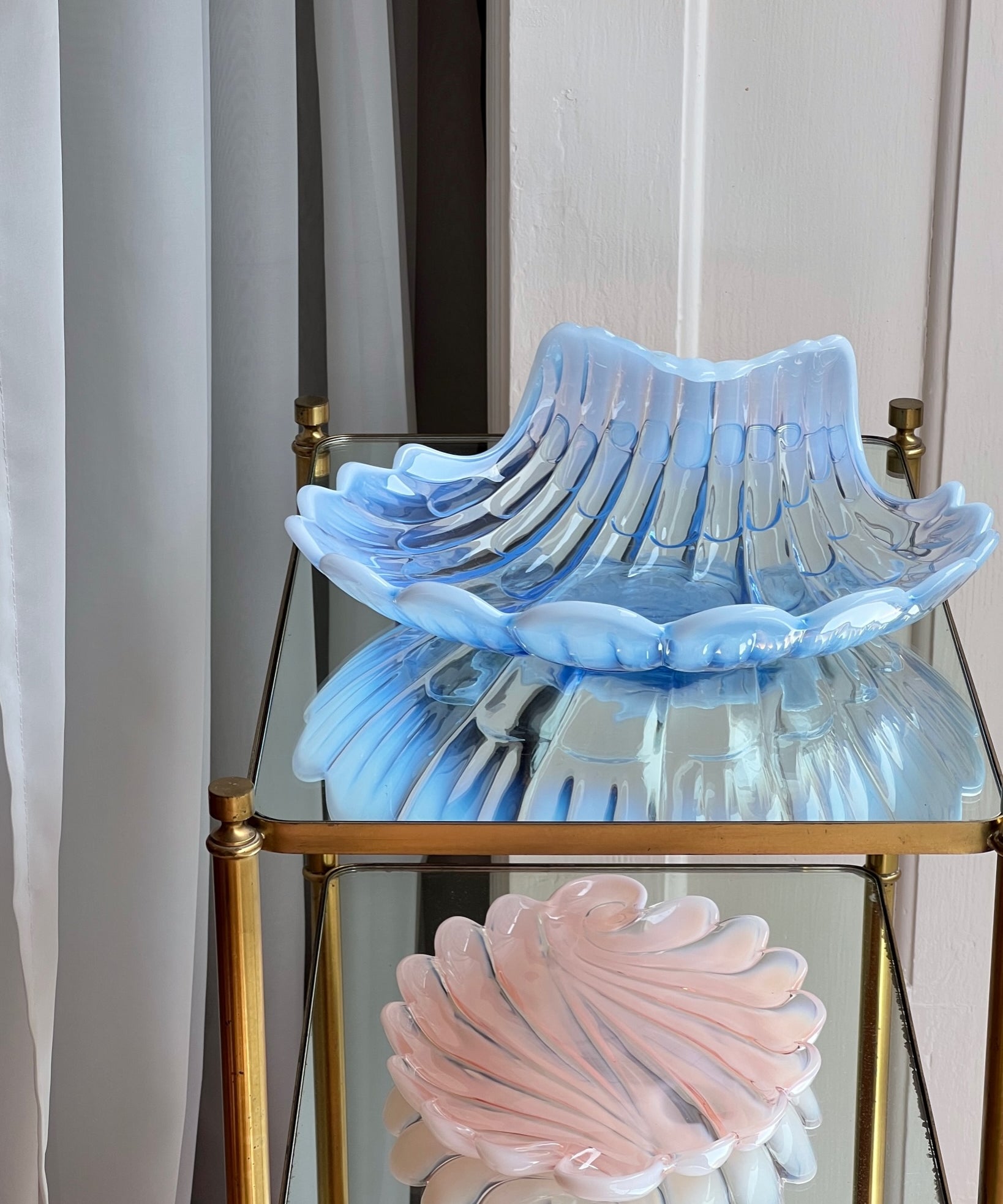 Vintage blue shell bowl