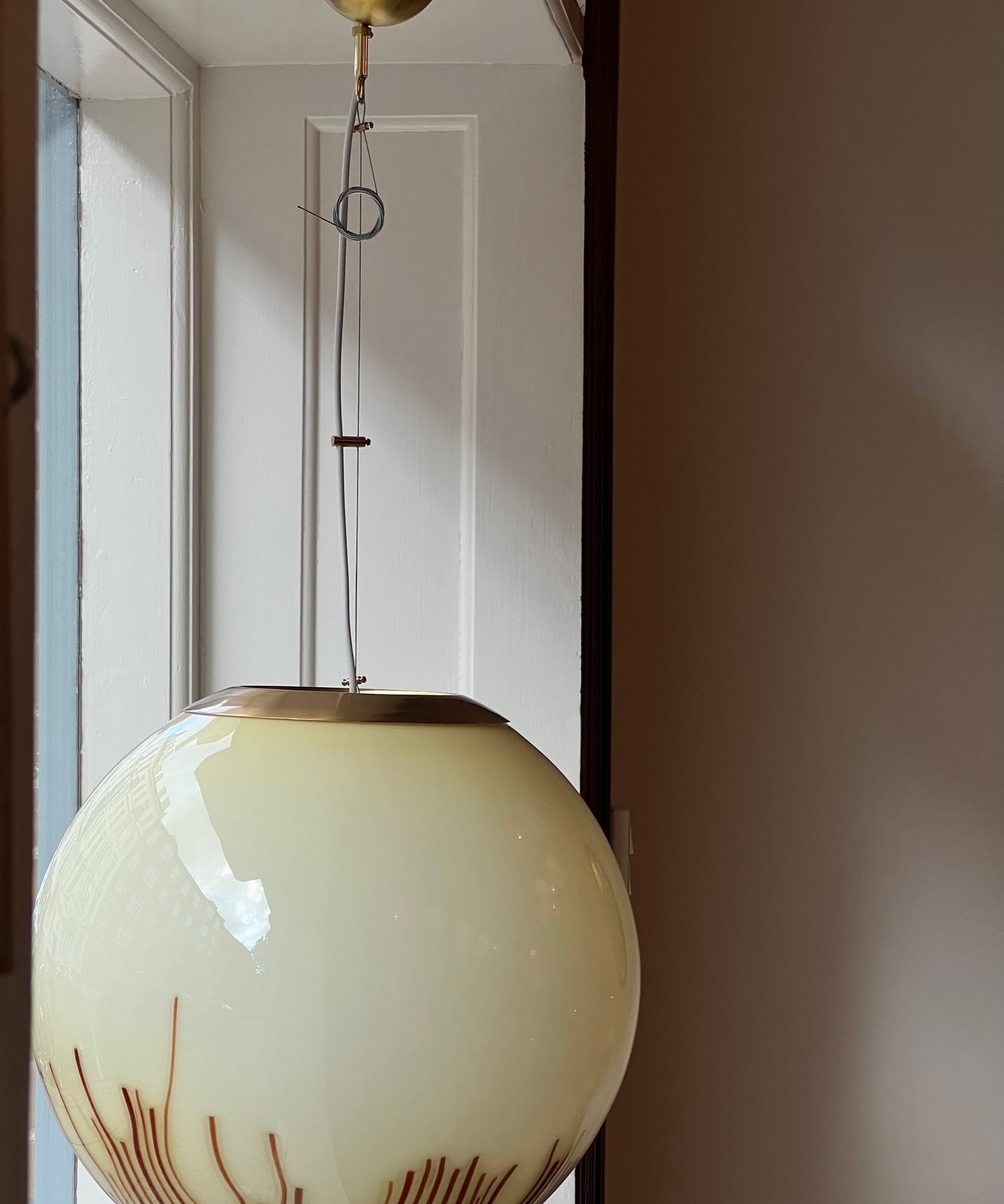 Vintage Ludovico Diaz de Santillana Murano Anemone ceiling lamp (D45)