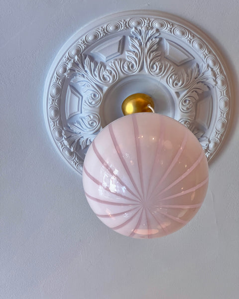 Ceiling lamp - Light pink vertical stripes (D30)