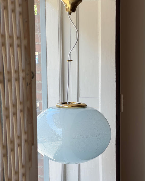 Vintage Murano blue/silver ceiling lamp (D45)