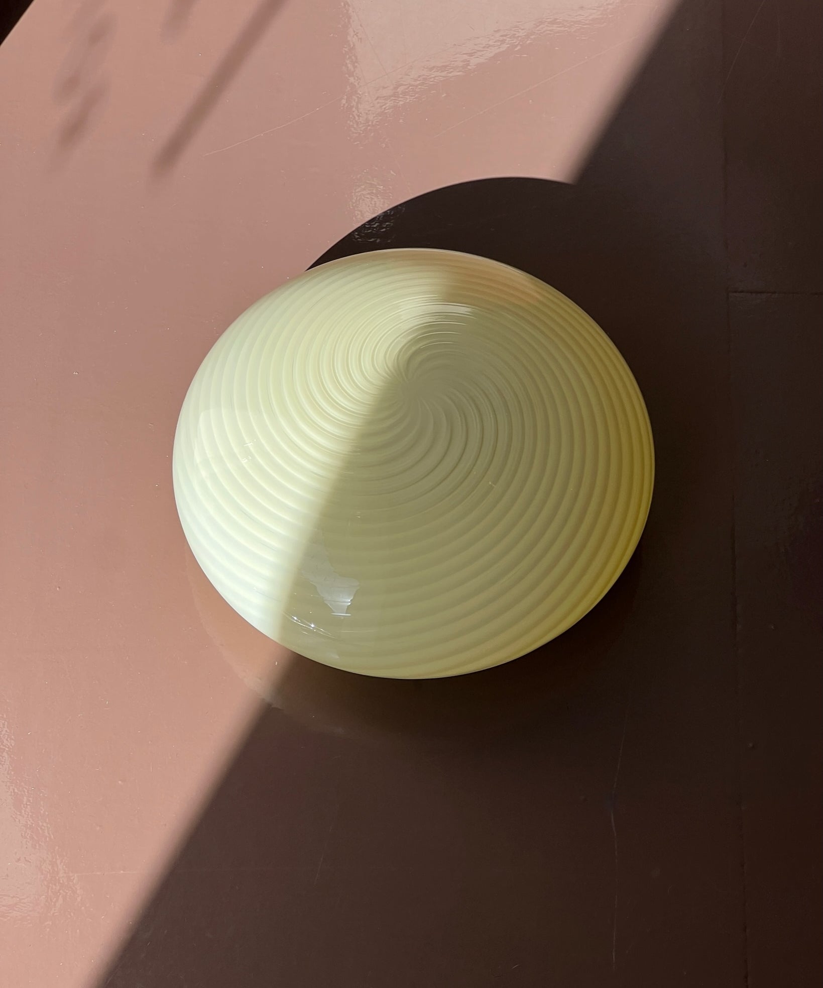 Vintage Murano yellow swirl ceiling/wall lamp (D29)