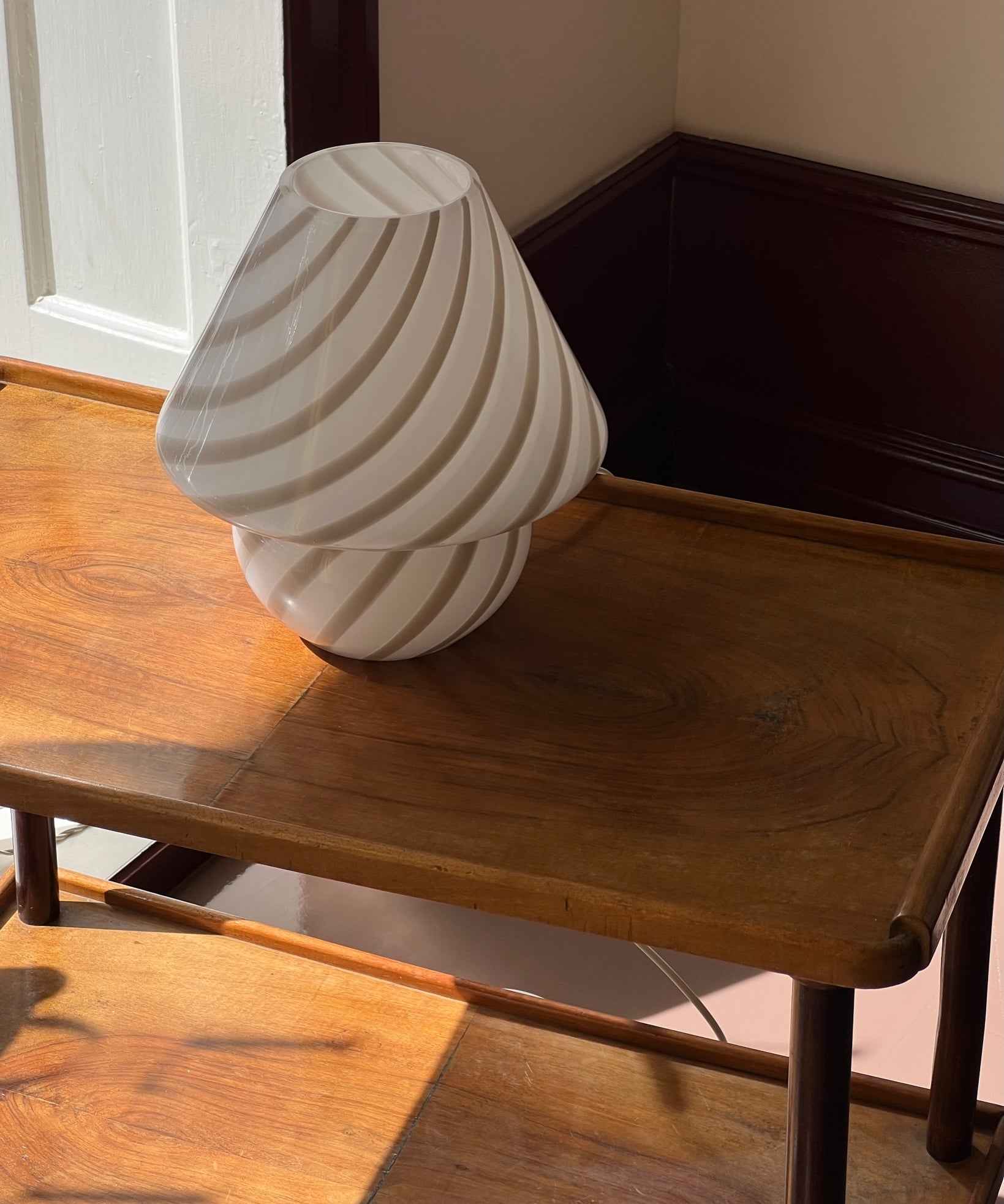 Mushroom table lamp - Grey swirl