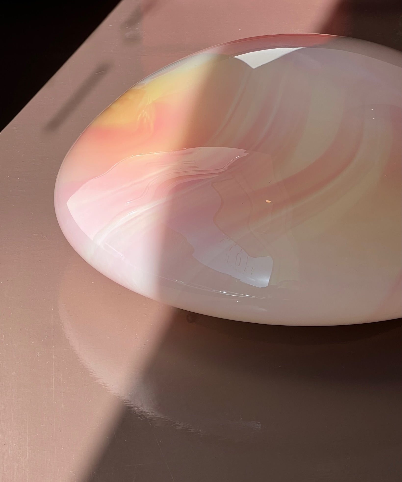 Vintage Murano pink/yellow ceiling/wall lamp (D40)