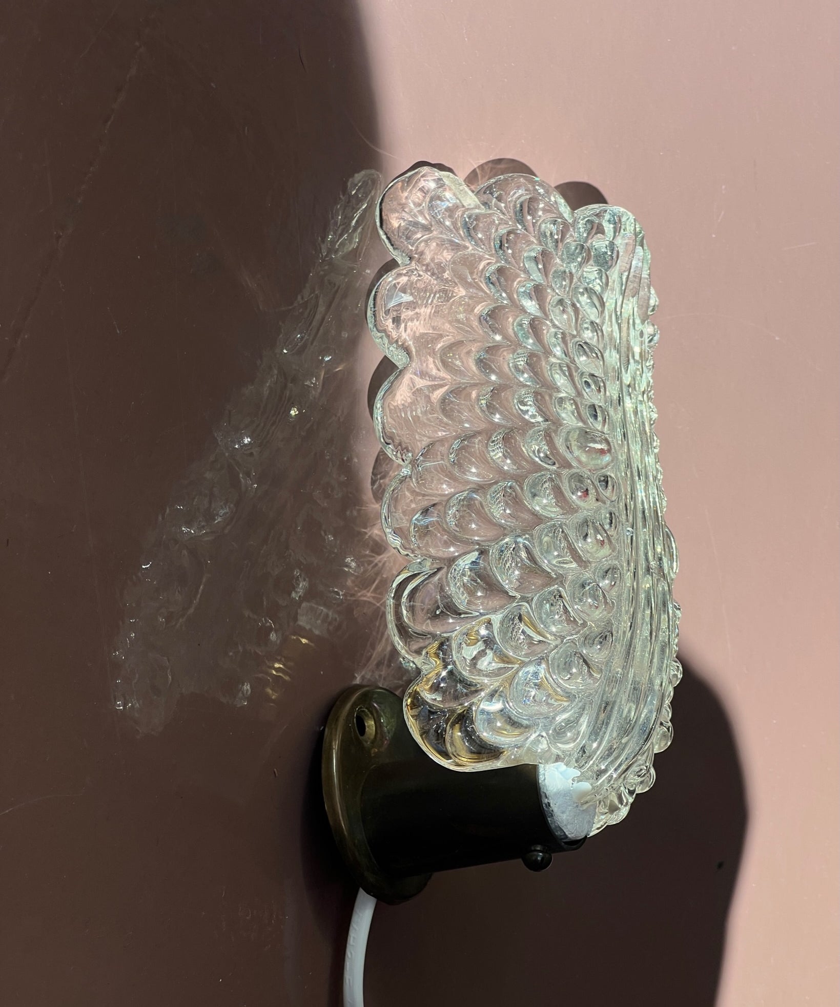 Vintage Murano leaf wall lamp
