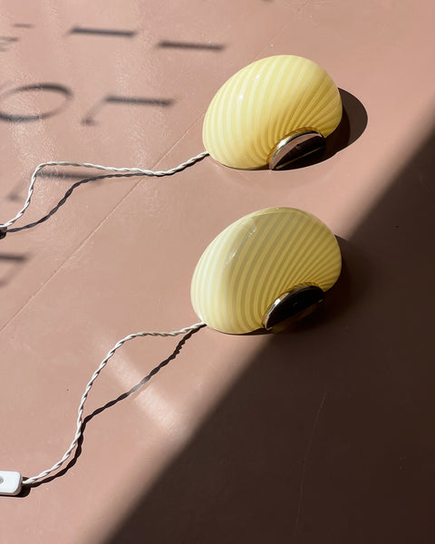 Vintage Murano yellow swirl wall lamp (2 available)