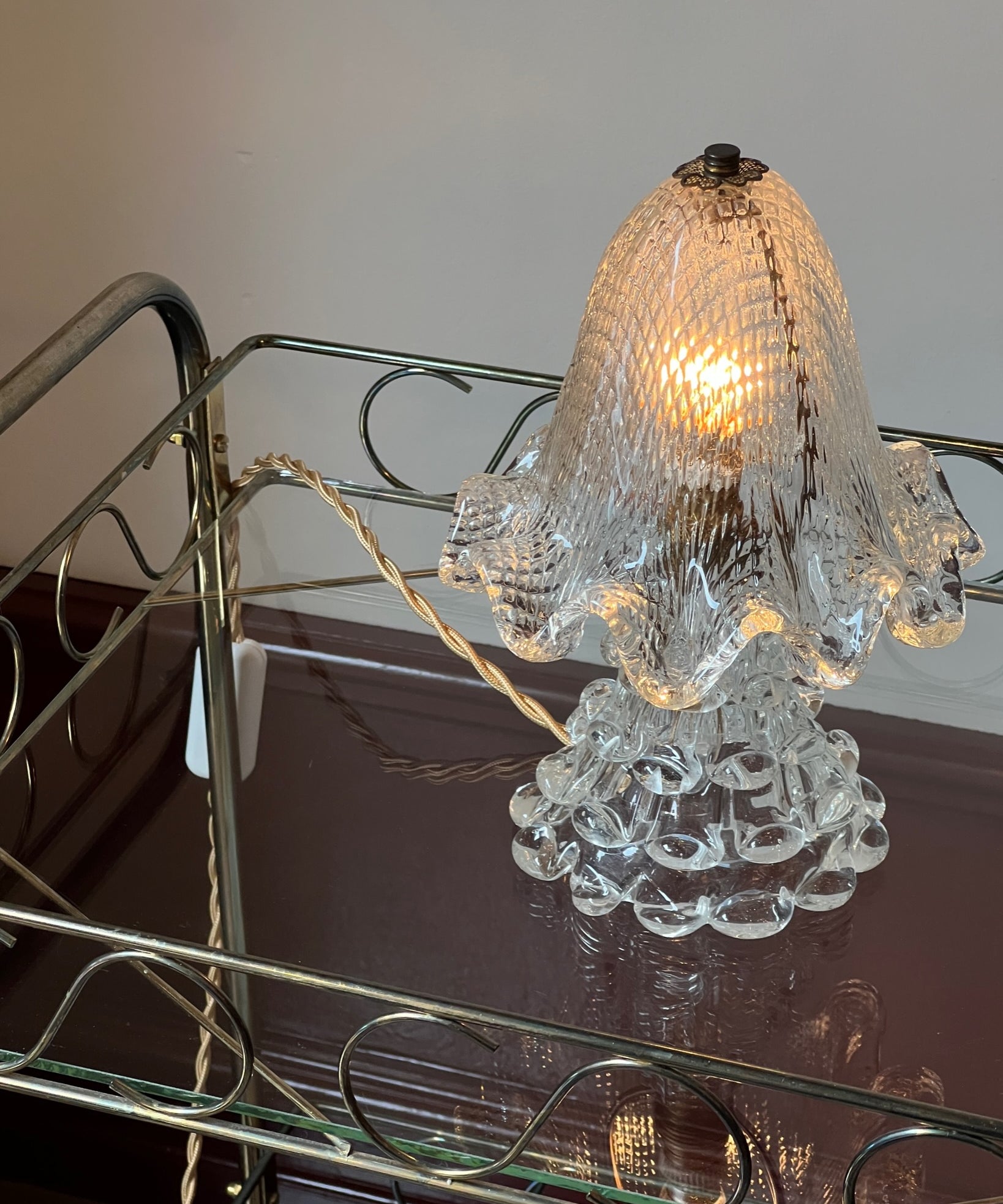 Vintage clear Murano table lamp