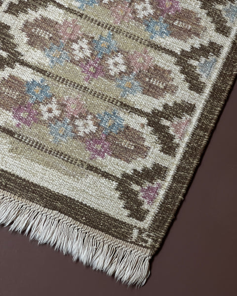 Vintage flat weave rug by Ingegerd Silow (IS)