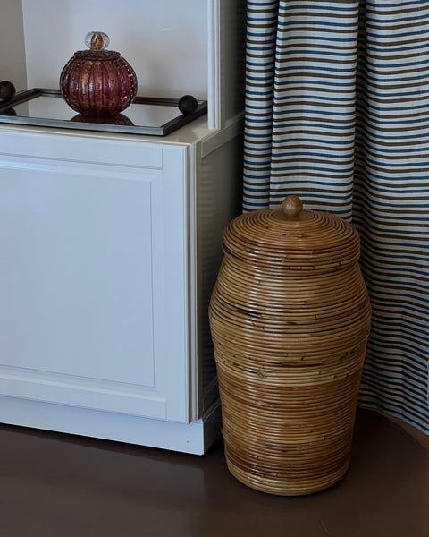 Large vintage rattan basket