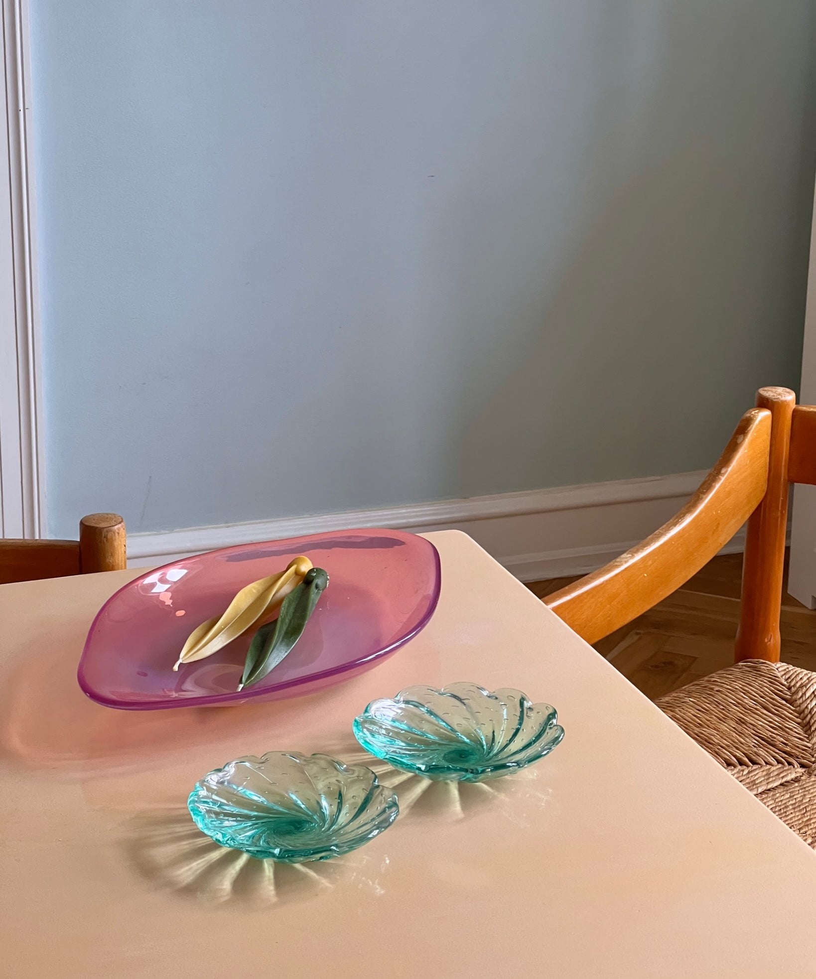 Vintage Murano turquoise/green plate