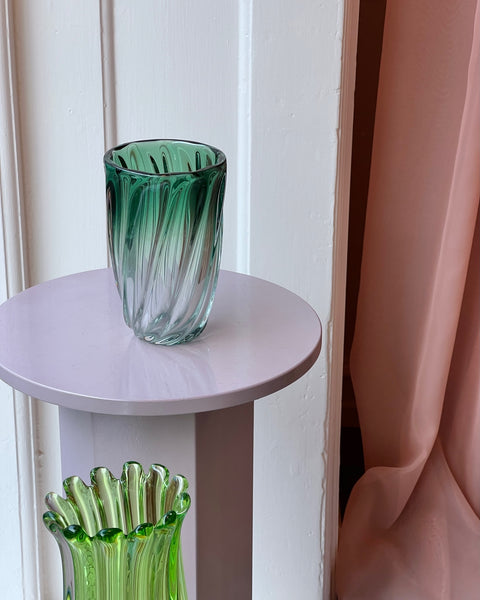 Vintage green/clear Murano vase
