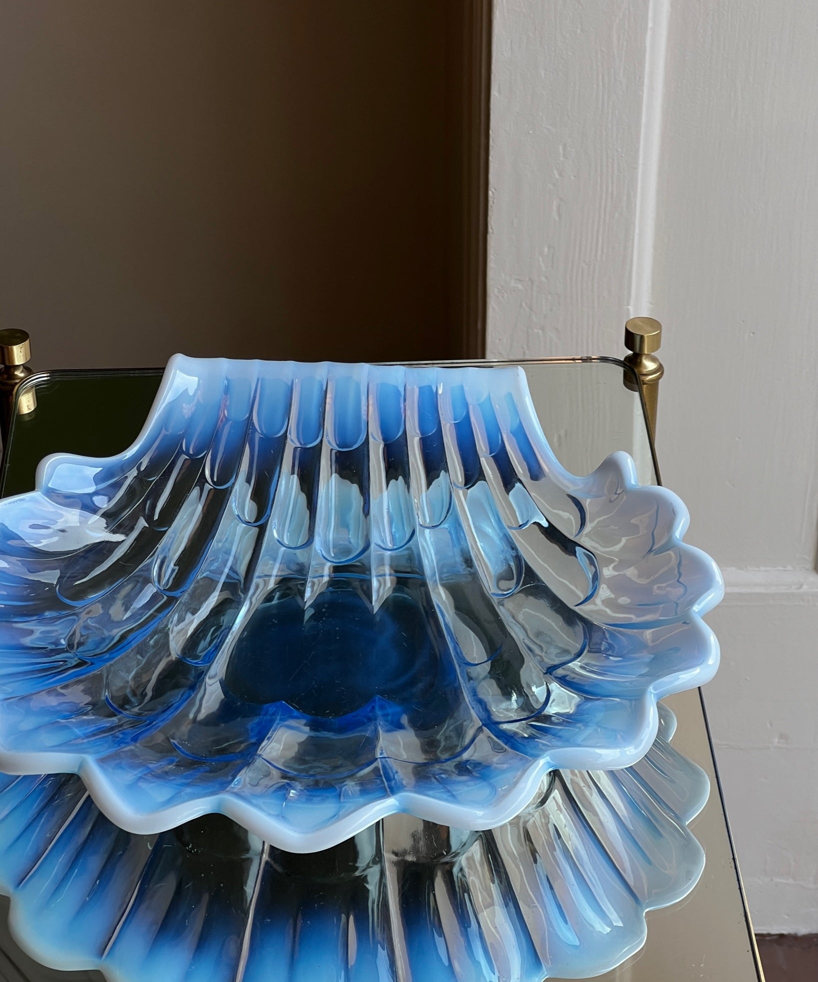 Vintage blue shell bowl