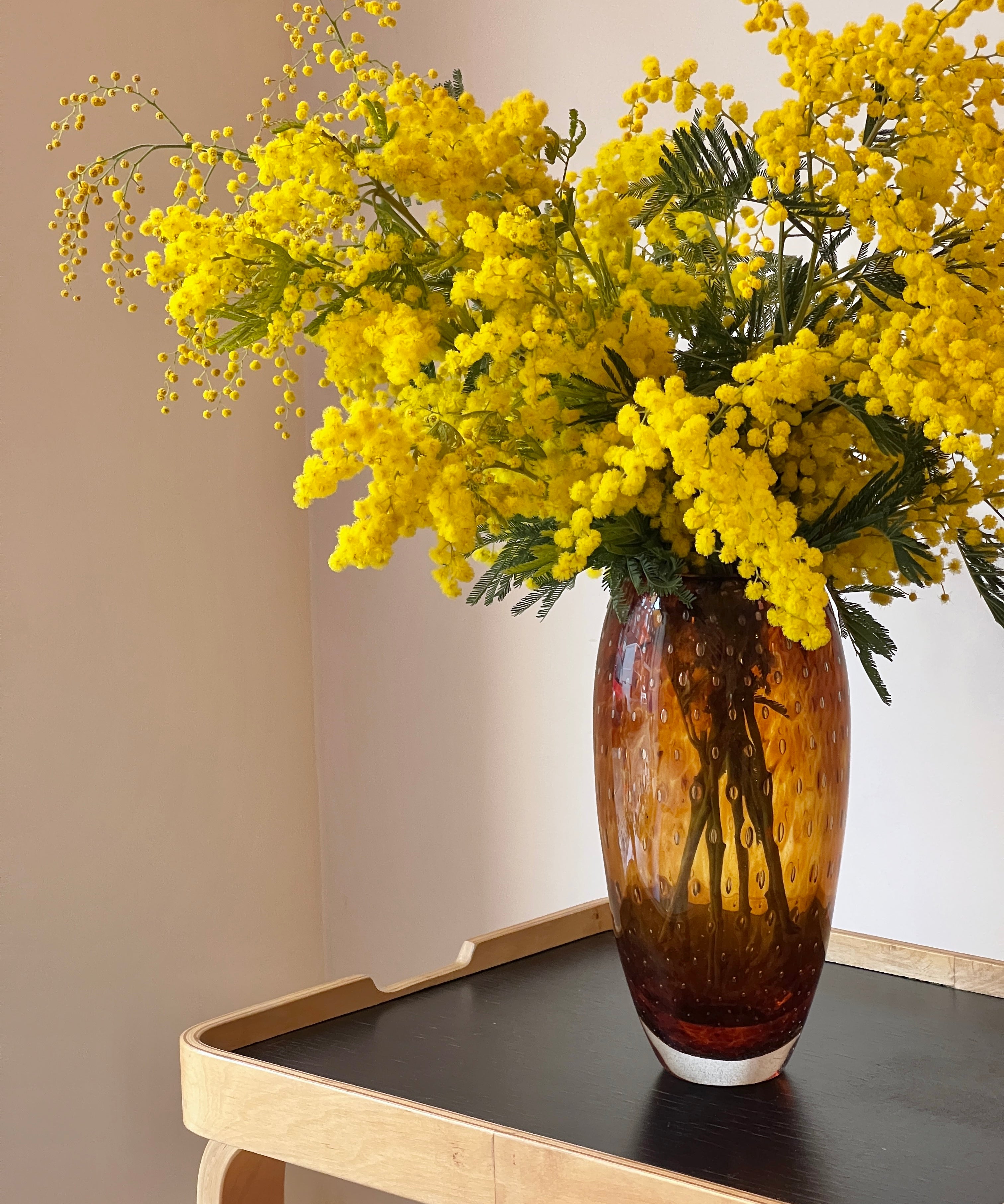 Vintage amber/brown Murano vase