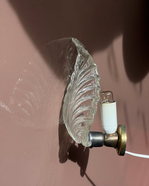 Vintage Murano leaf wall lamp