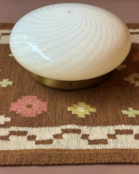 Vintage Murano cream swirl ceiling/wall lamp (D38)