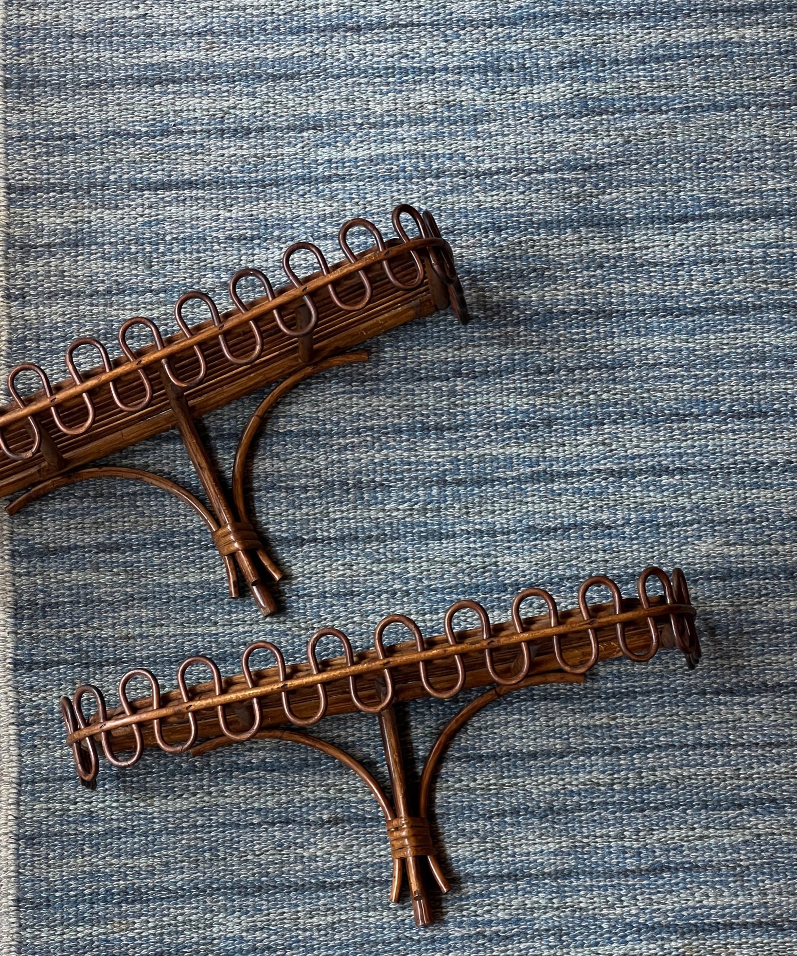 Vintage rattan wall-mounted consoles/shelves