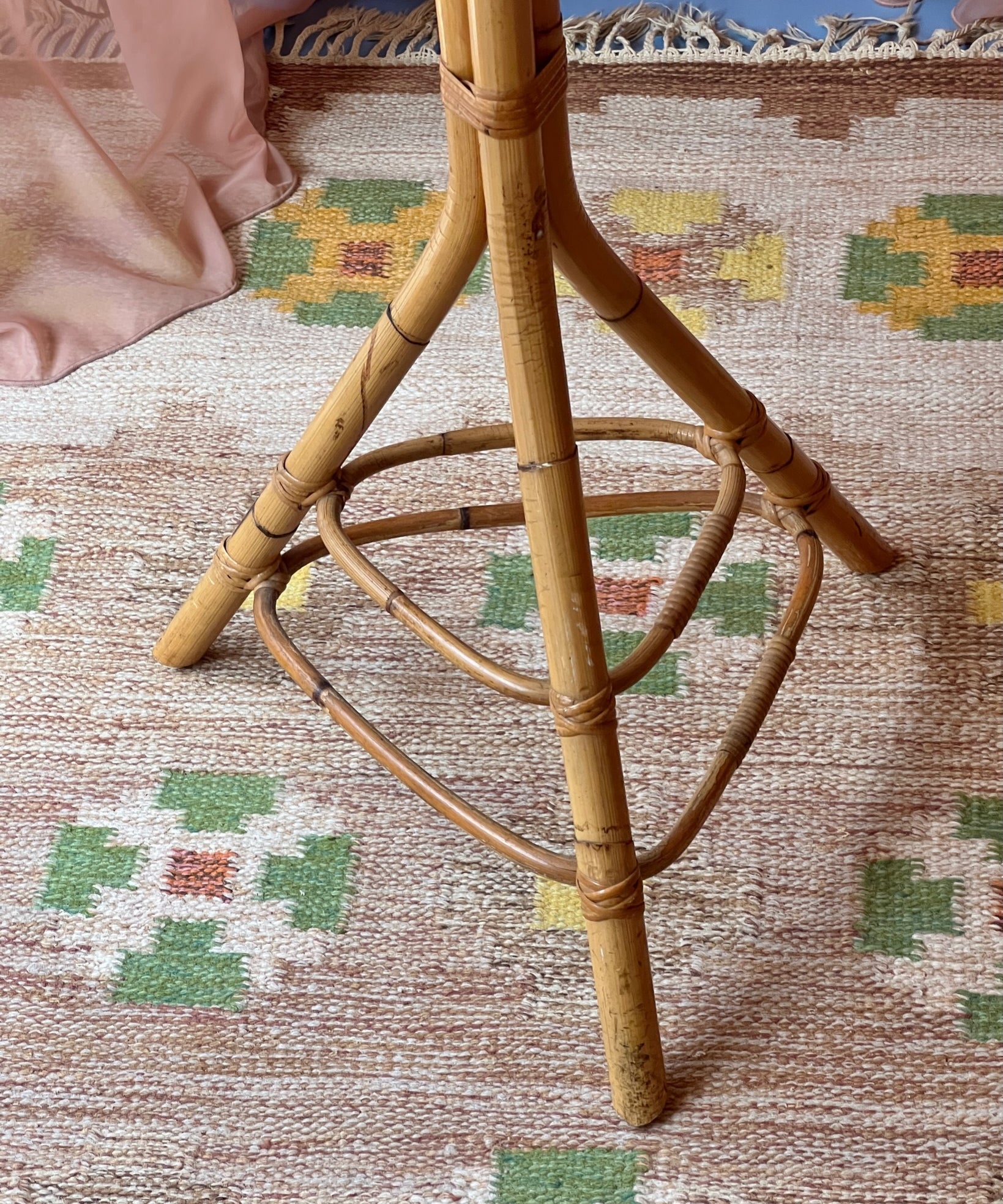 Vintage rattan coat stand
