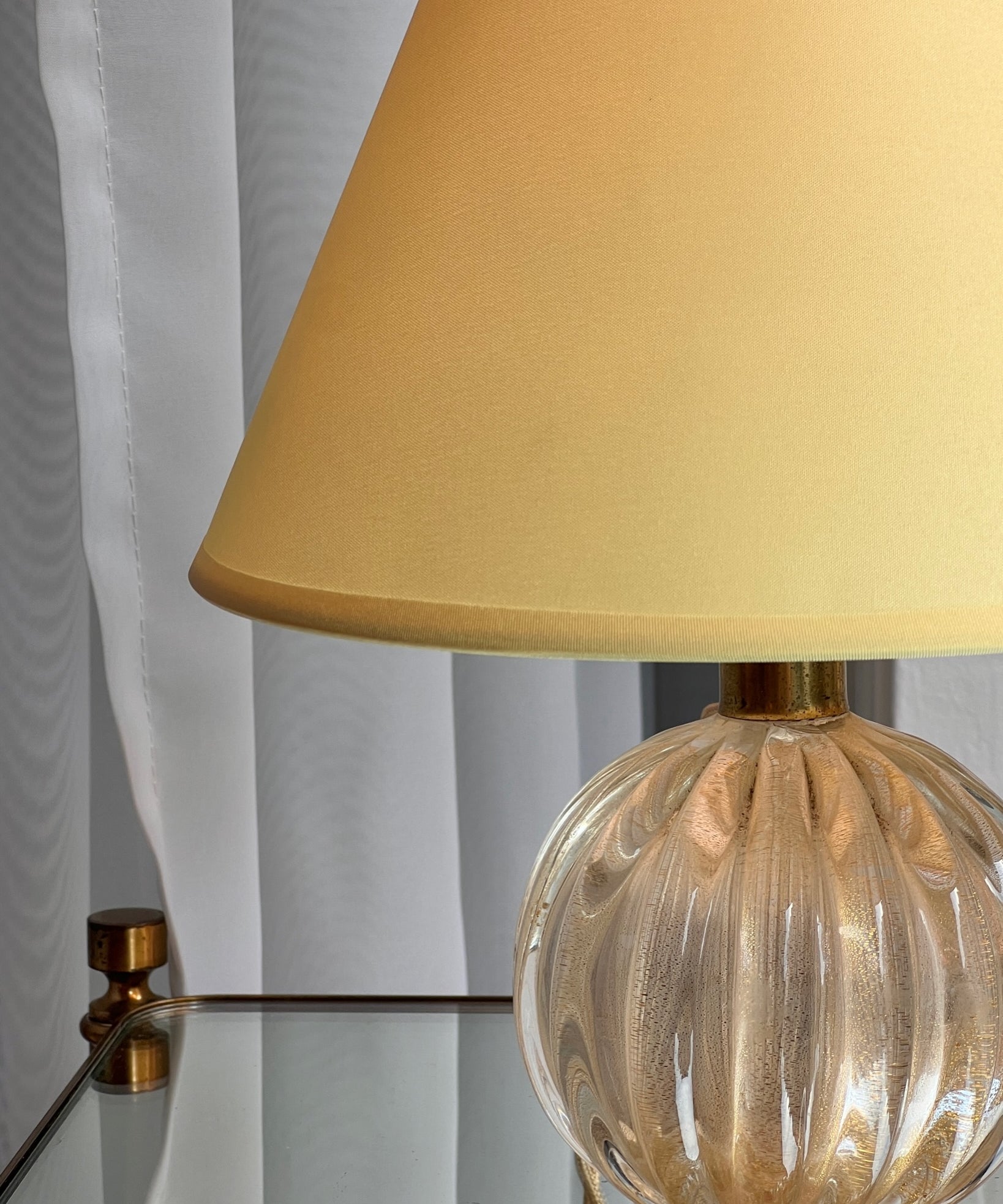 Vintage clear/golden swirl Murano table lamp