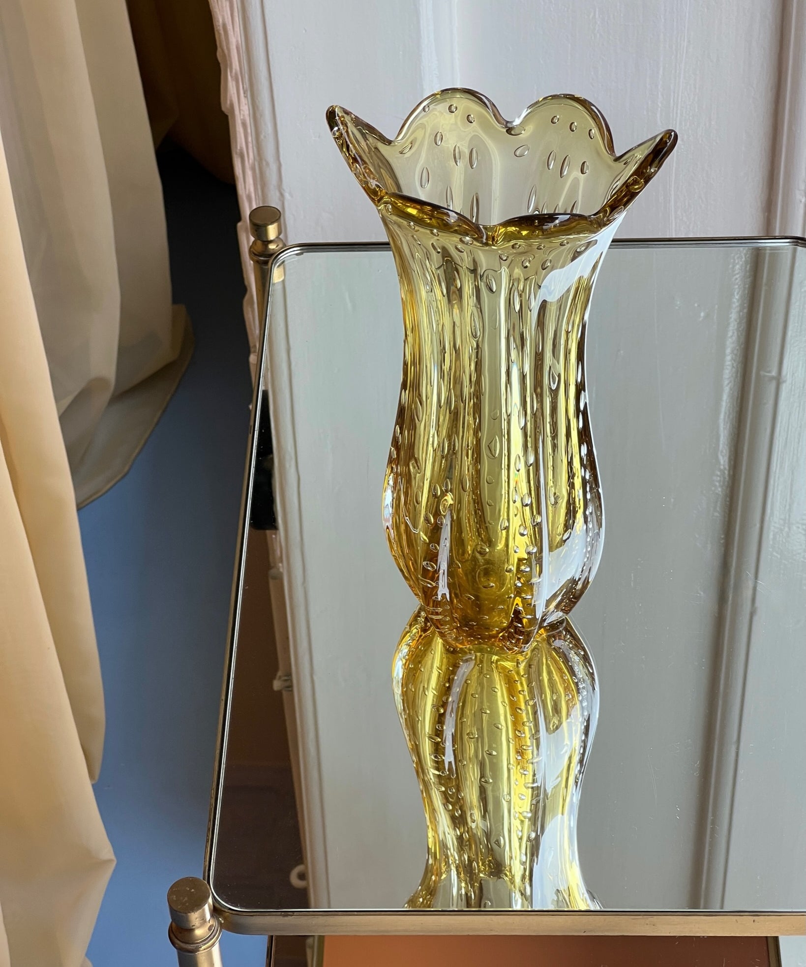 Vintage golden Murano vase
