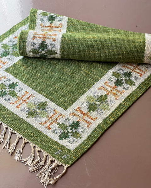 Vintage flat weave rug/runner signed FF
