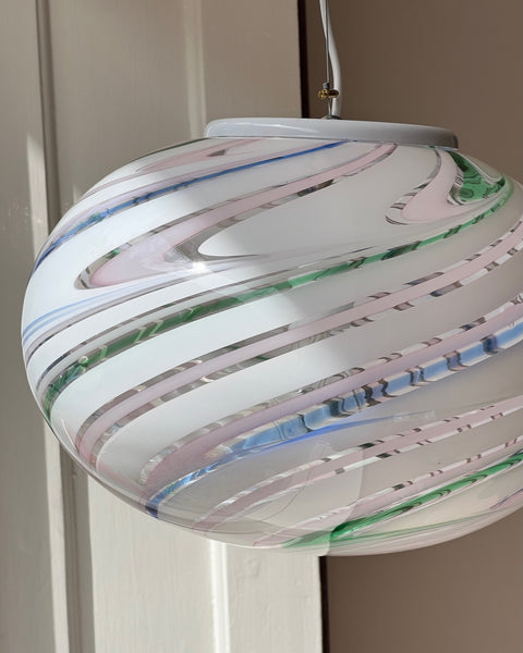 Vintage oval Murano multi-coloured/transparent ceiling lamp (D38)