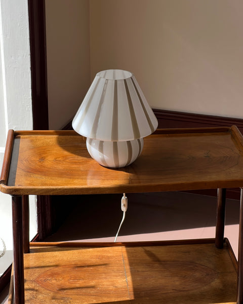 Mushroom table lamp - Grey vertical stripes