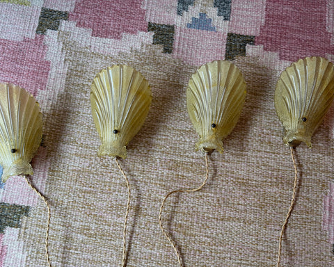 Vintage golden Murano shell wall lamps (4 available)