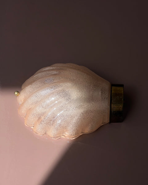 Vintage peach Murano shell wall lamp