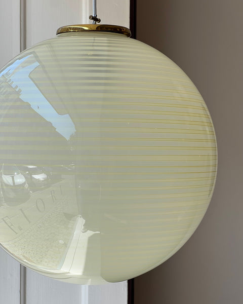 Vintage yellow/cream swirl Murano ceiling lamp (D40)