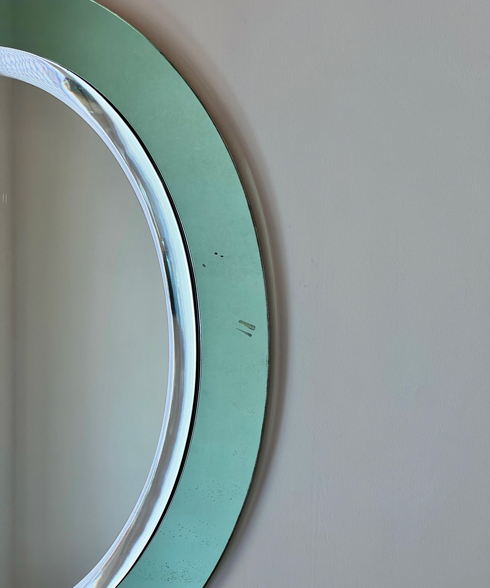 Vintage Italian mirror with turquoise mirror frame