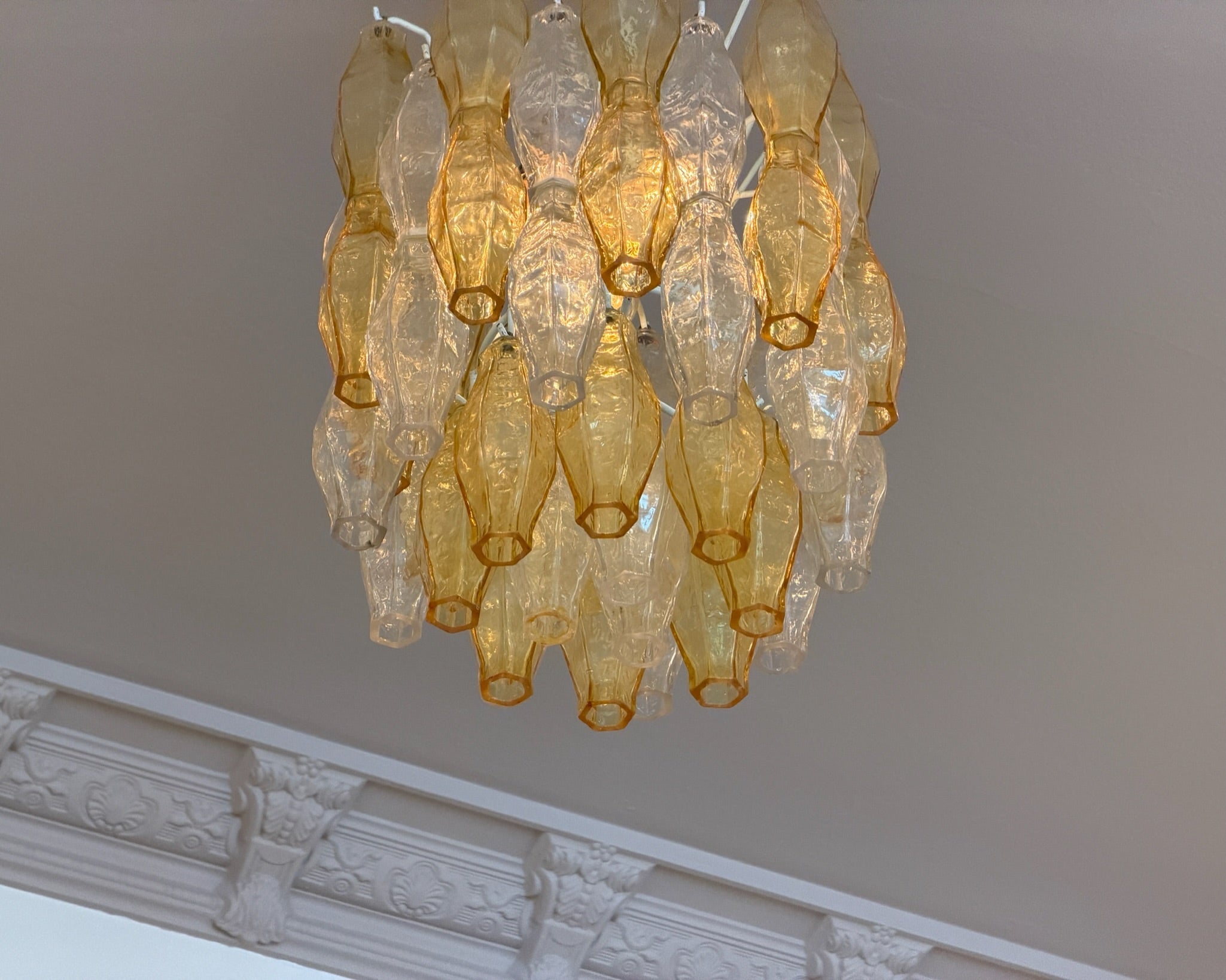 Vintage Carlo Scarpa for Venini Murano chandelier