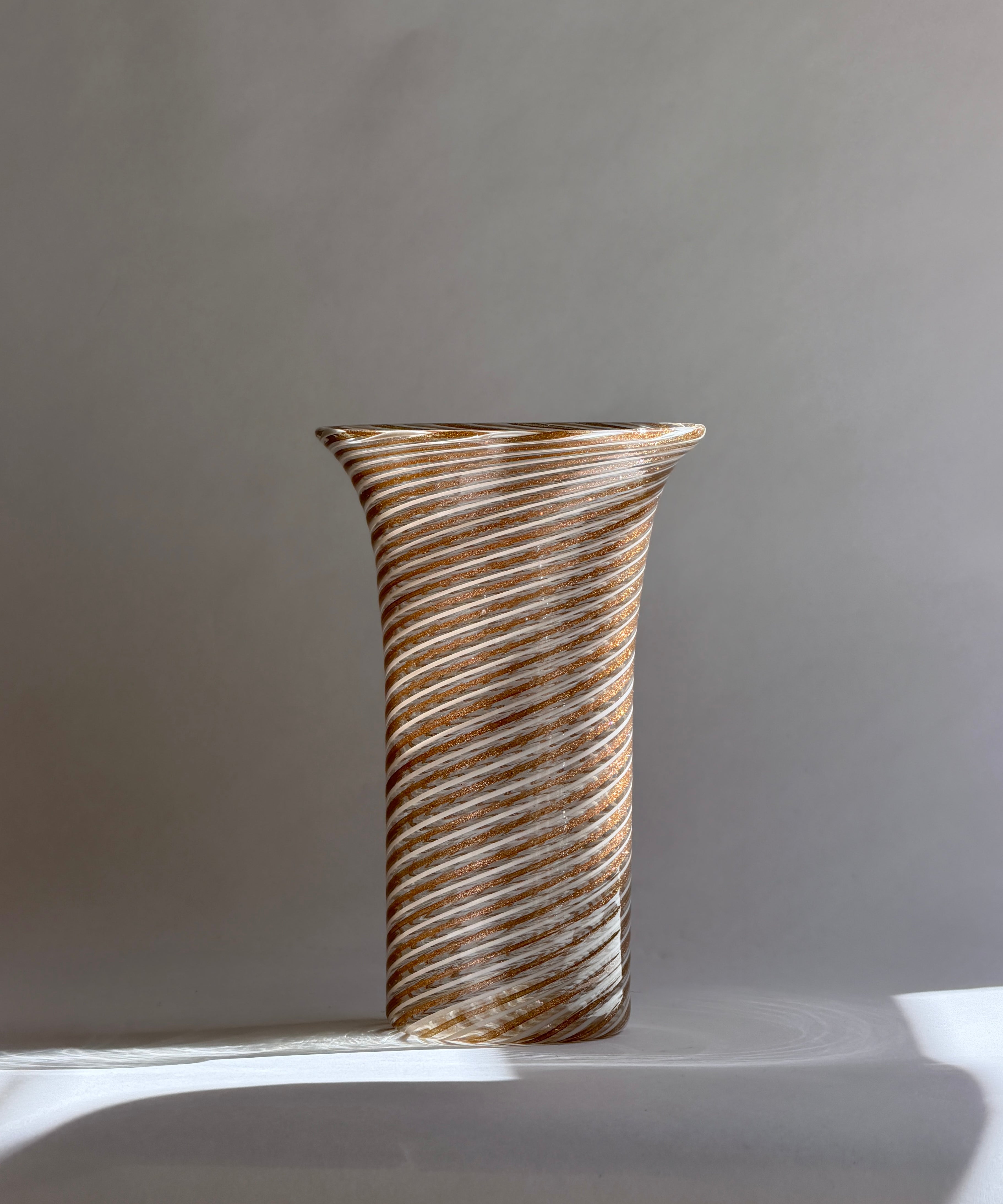 Vintage golden swirl Murano vase