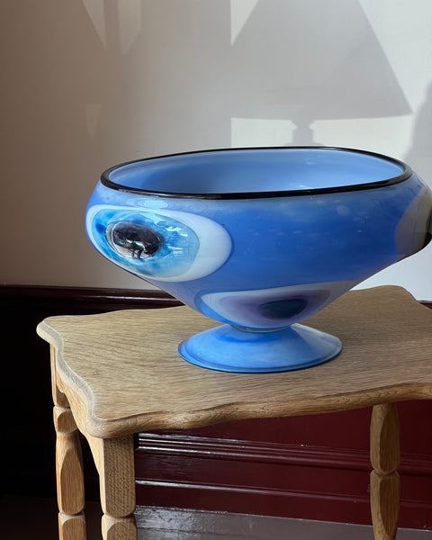 Large vintage blue Murano bowl