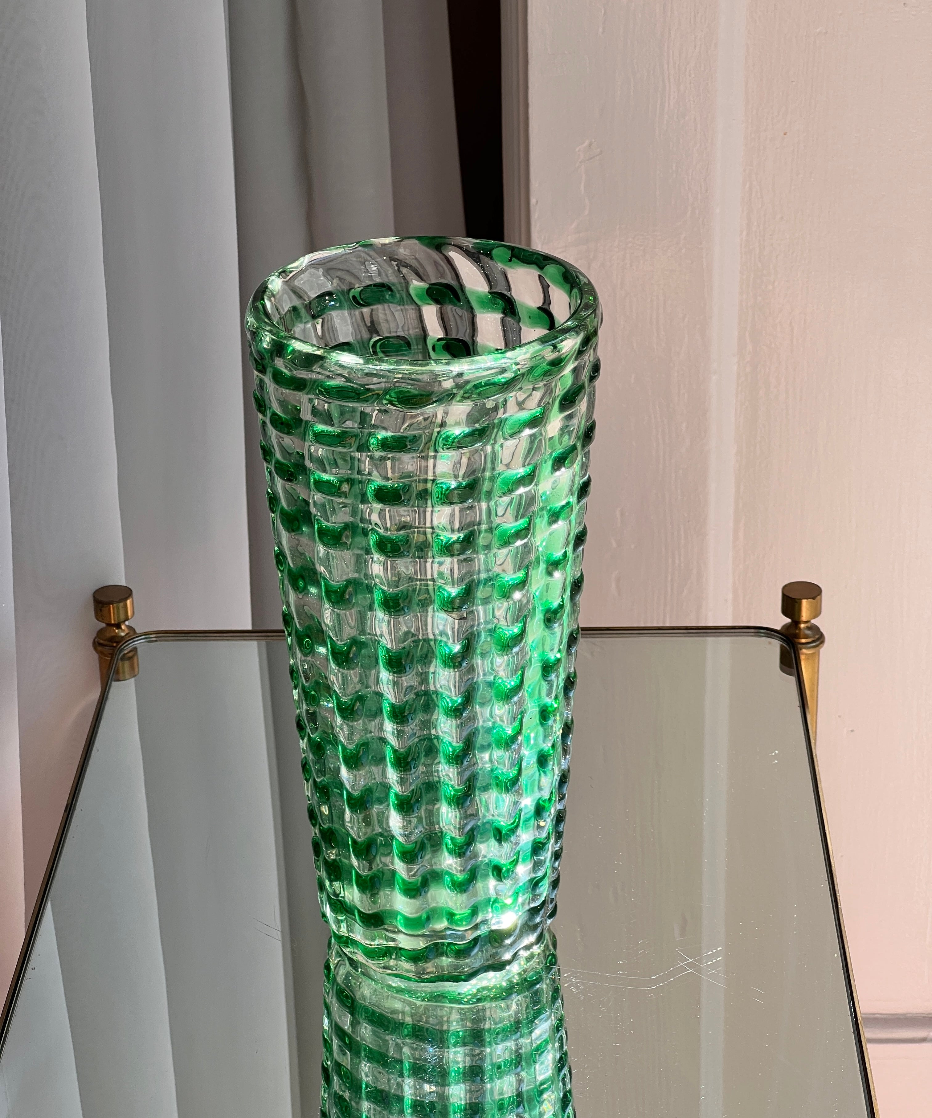 Vintage green Murano vase