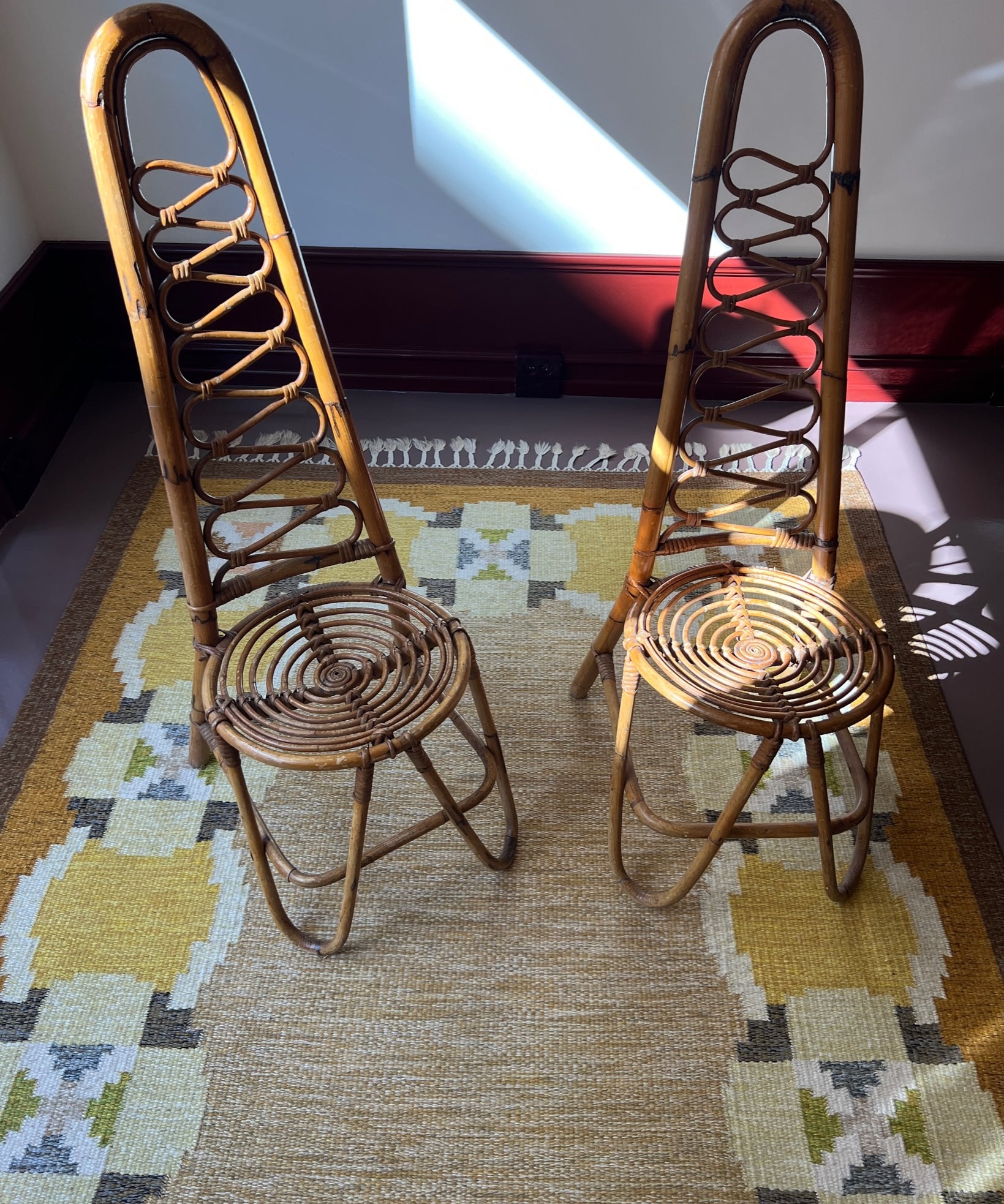 Vintage rattan/bamboo chair, Italy, 1960s (2 available)