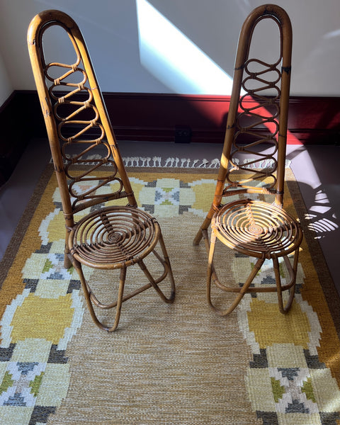 Vintage rattan/bamboo chair, Italy, 1960s (2 available)