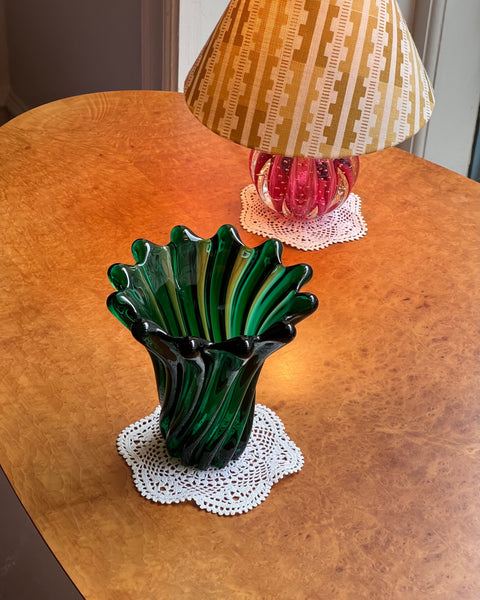 Vintage green Murano vase