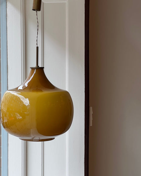 Vintage Massimo Vignelli Venini amber ceiling lamp (35 cm)