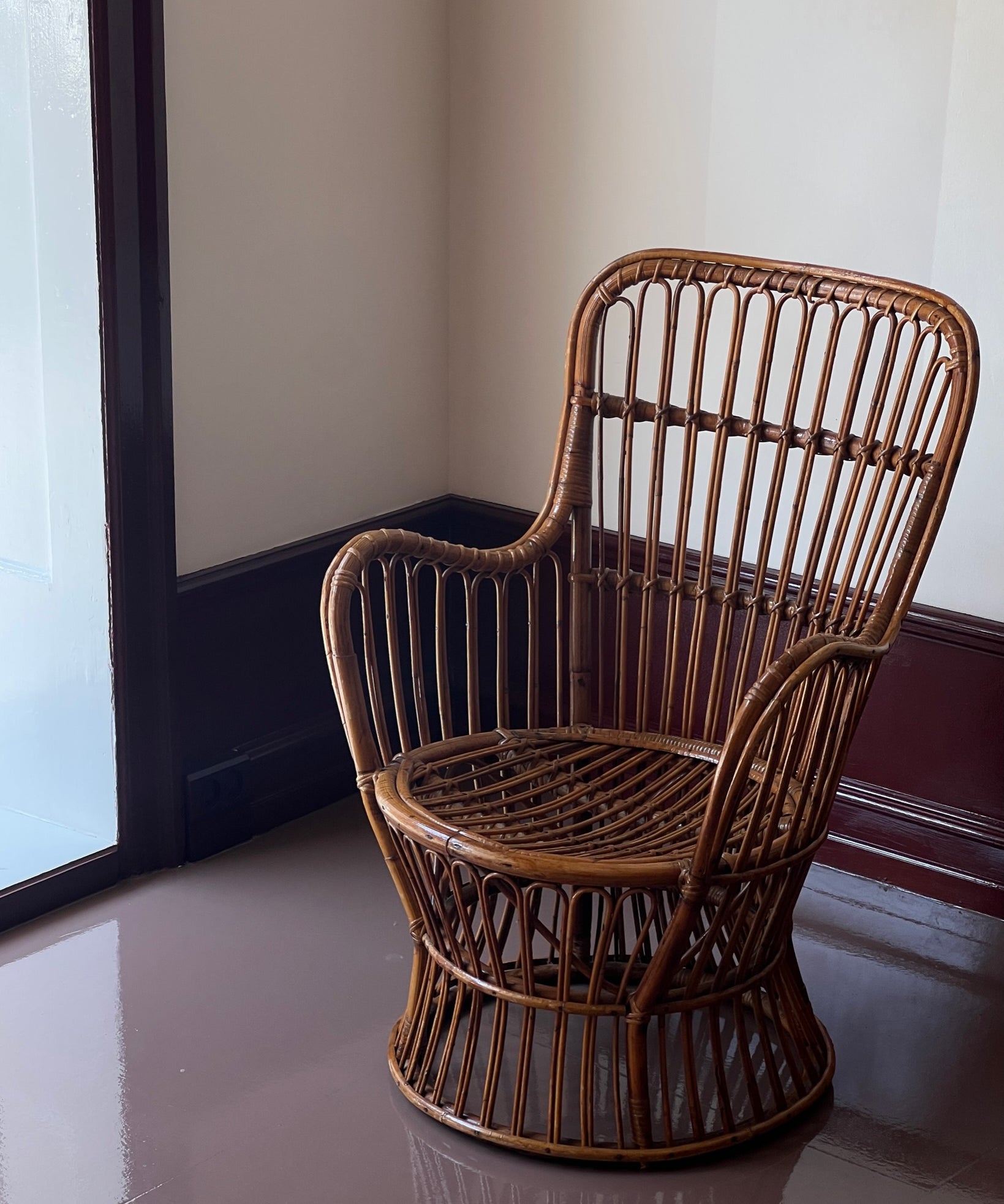 Vintage rattan Chair by Fratelli Castano
