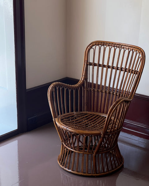 Vintage rattan Chair by Fratelli Castano