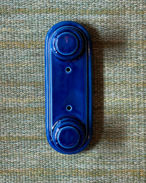 Vintage blue ceramic bathroom rack