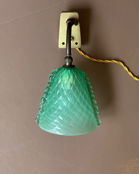 Vintage green Murano wall lamp