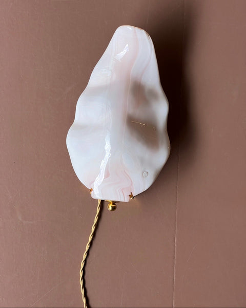 Vintage milky white/pink Murano wall lamp